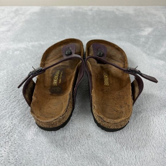 Birkenstock Gizeh Patent Leather Purple Thong Sandals Women’s Size 38 EU - Picture 7 of 10